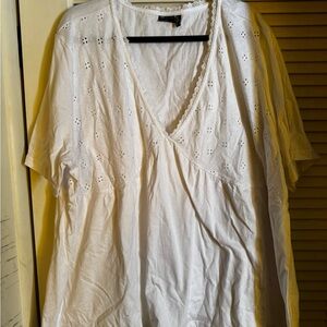 ASOS White Eyelet Short Sleeve Top